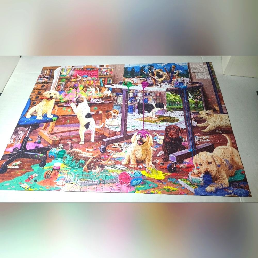 Buffalo Dog Days Painting Puppies 750pc Puzzle #17330 - Picture 2 of 4